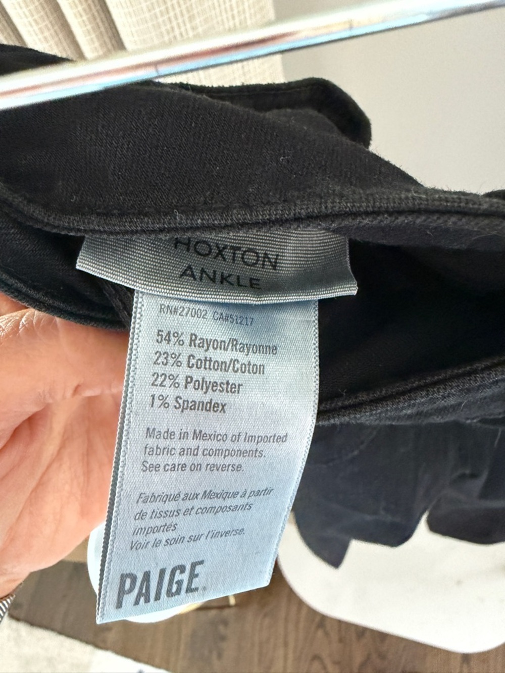 PAIGE Black Distressed Women’s Hoxton Slim Jeans - Picture 4 of 6